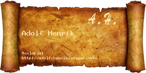 Adolf Henrik névjegykártya
